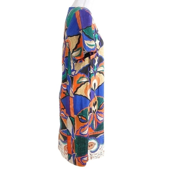 KOBI HALPERIN COLORFUL ABSTRACT SHORT SLEEVE SHIFT DRESS - S - Picture 2 of 10